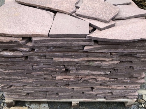 Плитняк лемезит бордовый для облицовки цоколя 20-25 мм  купить в Анапе